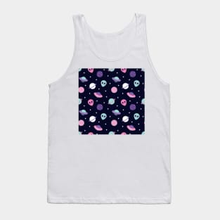 UFO & Planets Patterns Tank Top